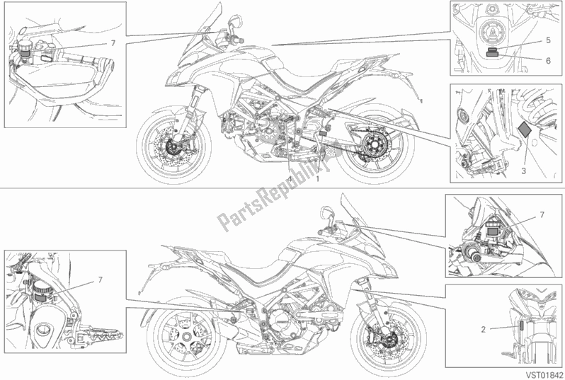 Todas las partes para Etiqueta, Advertencia de Ducati Multistrada 1260 S Touring 2020